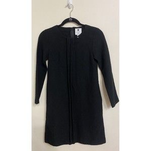 LISA PERRY New York Black Seamed Felted Wool Crepe Shift Dress Size 2 / XS/Small